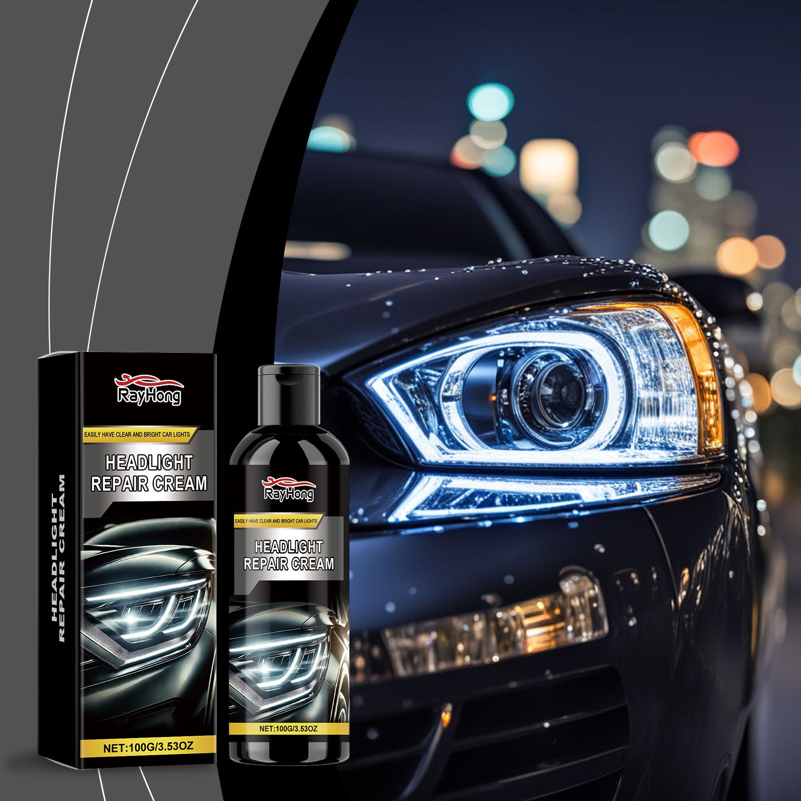 Automobile headlight refurbishment paste