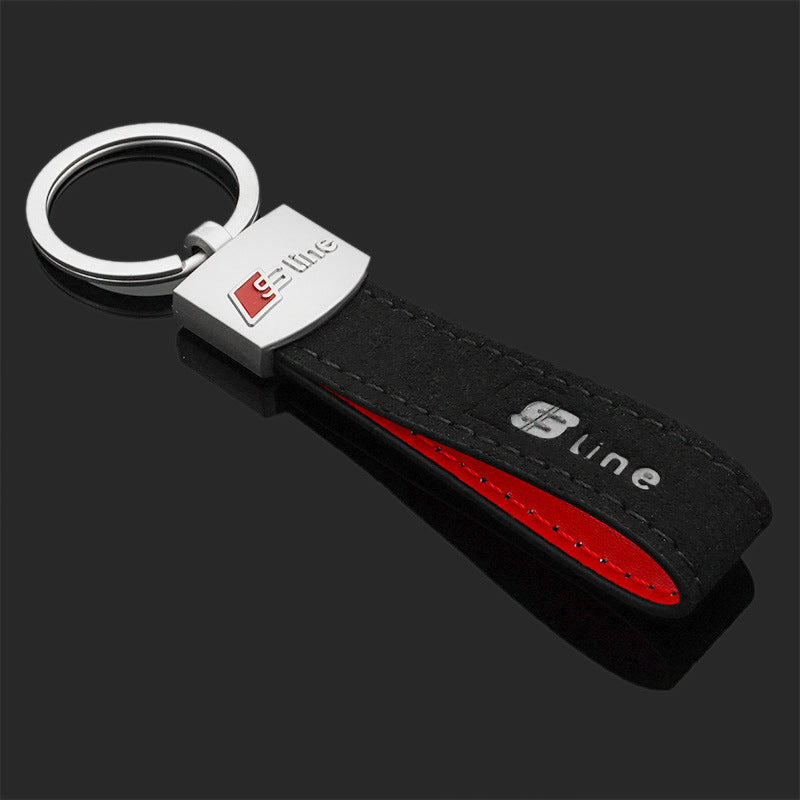 Automotive Brand Keychain with Suede Finish