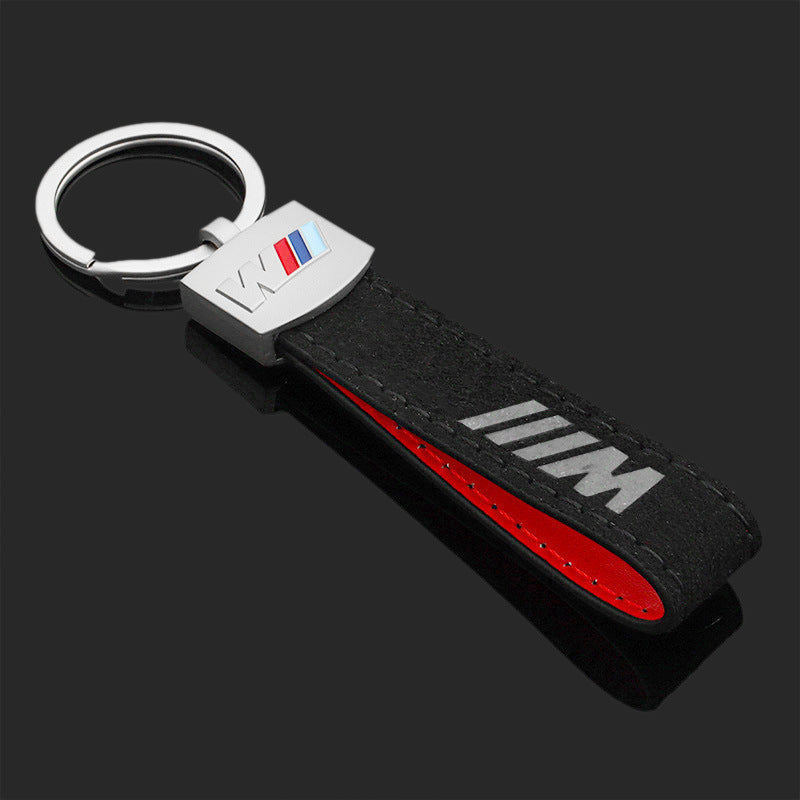 Automotive Brand Keychain with Suede Finish