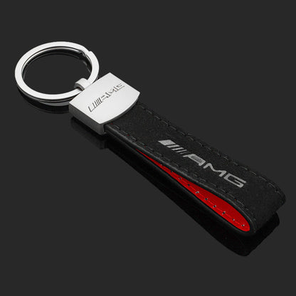 Automotive Brand Keychain with Suede Finish