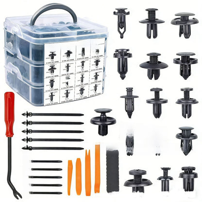Automotive Plastic Fastener Clips with Pry Tools