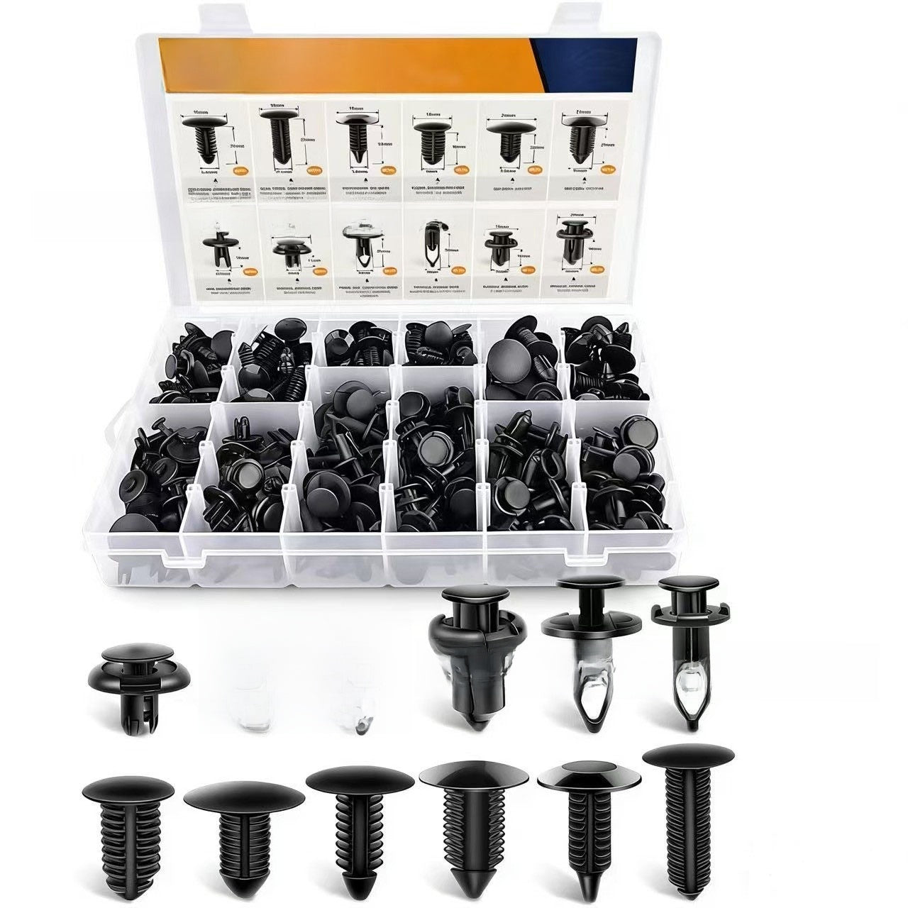 Automotive Plastic Fastener Clips with Pry Tools