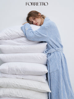 Clear Sky Blue Striped Casual Nightgown