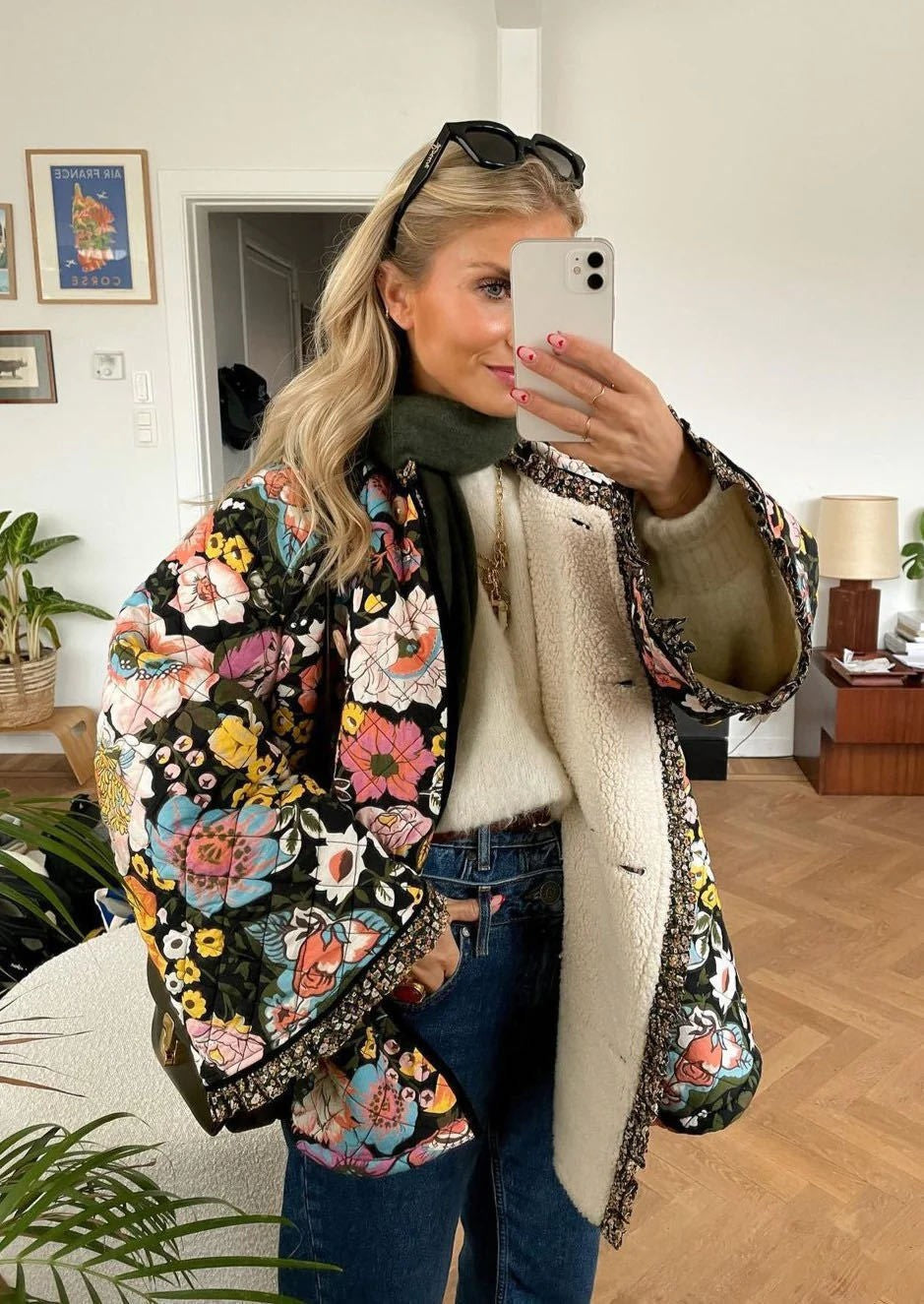 Autumn and Winter Printed Cotton-Padded Jacket
