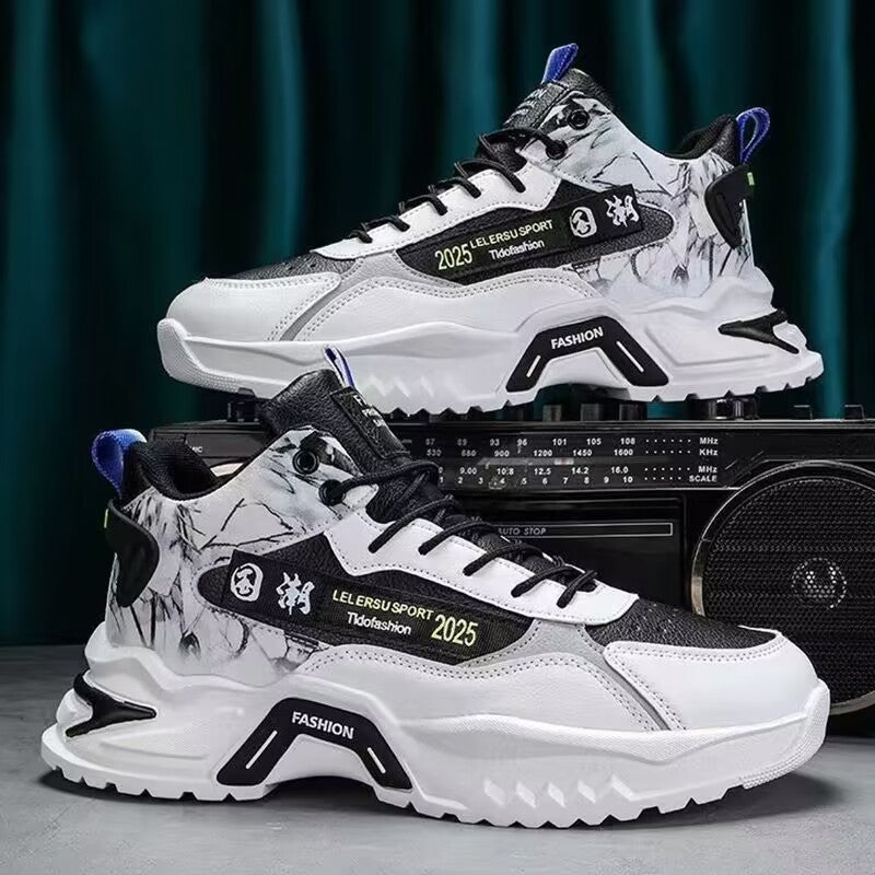 Autumn High-top Men's Shoes Fashion New White Sports Shoes Male Students Ins Trendy Running Casual Torre Shoes
