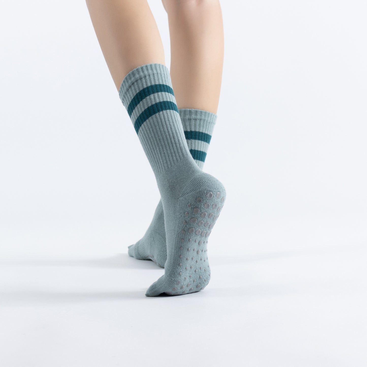 Autumn Thickened Terry Yoga Socks Five Toes Striped Anti-Slip Floor Socks