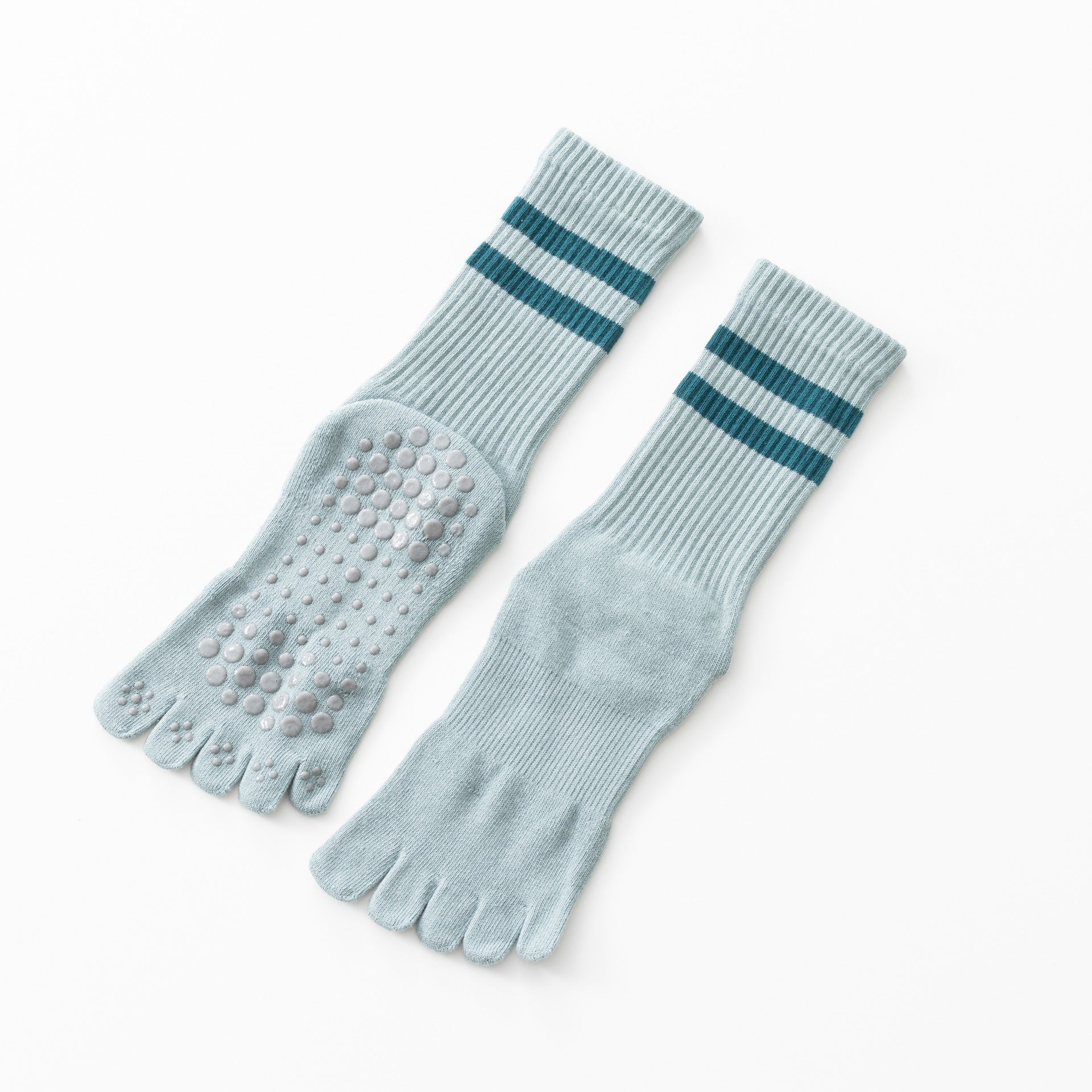 Autumn Thickened Terry Yoga Socks Five Toes Striped Anti-Slip Floor Socks