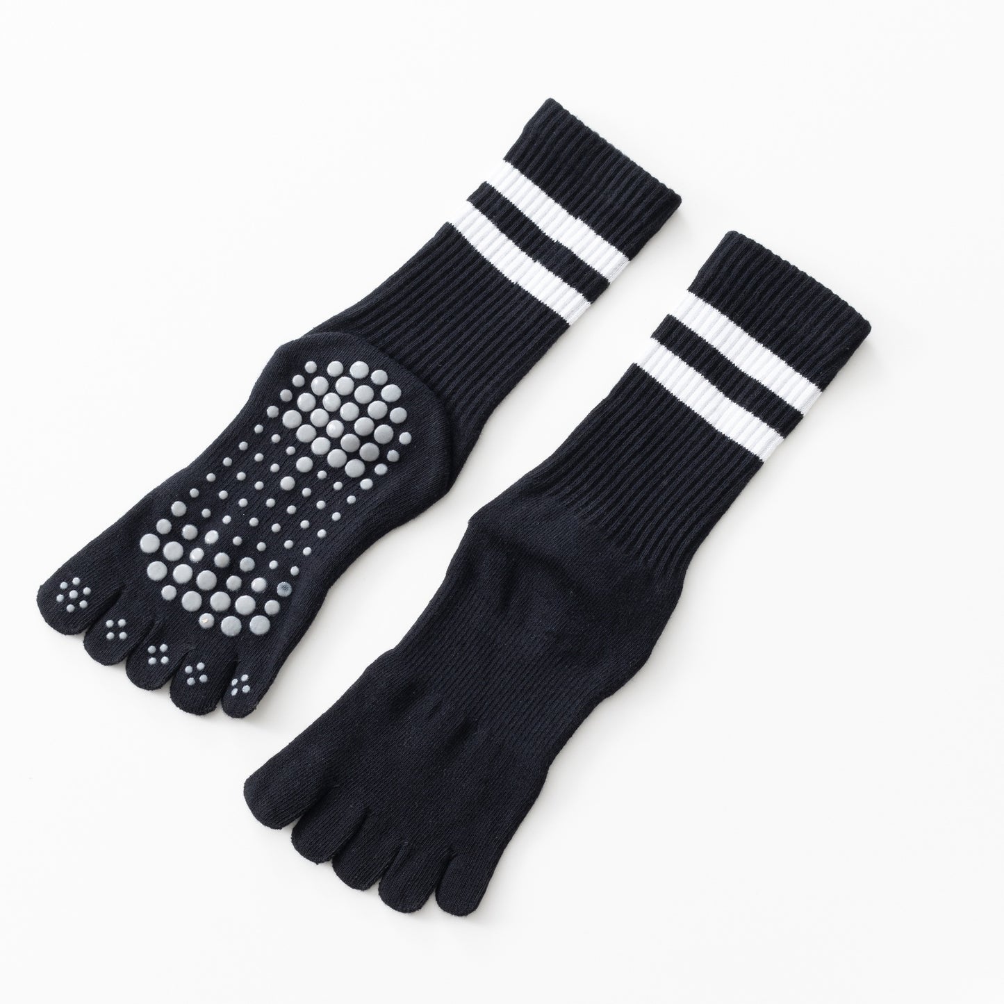 Autumn Thickened Terry Yoga Socks Five Toes Striped Anti-Slip Floor Socks