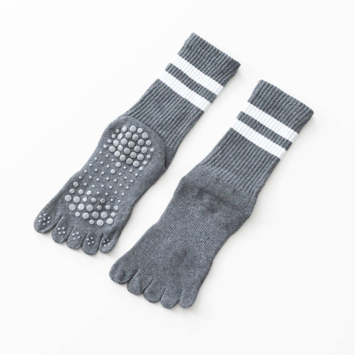 Autumn Thickened Terry Yoga Socks Five Toes Striped Anti-Slip Floor Socks