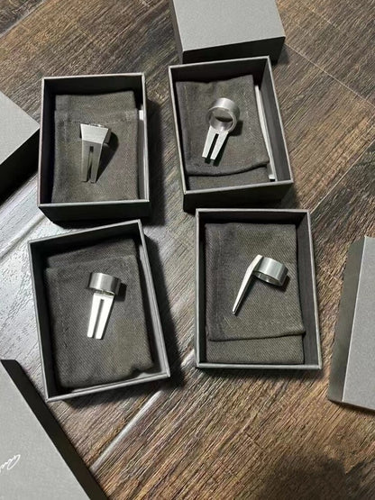 Avant-Garde Titanium Steel Punk Ring and Necklace