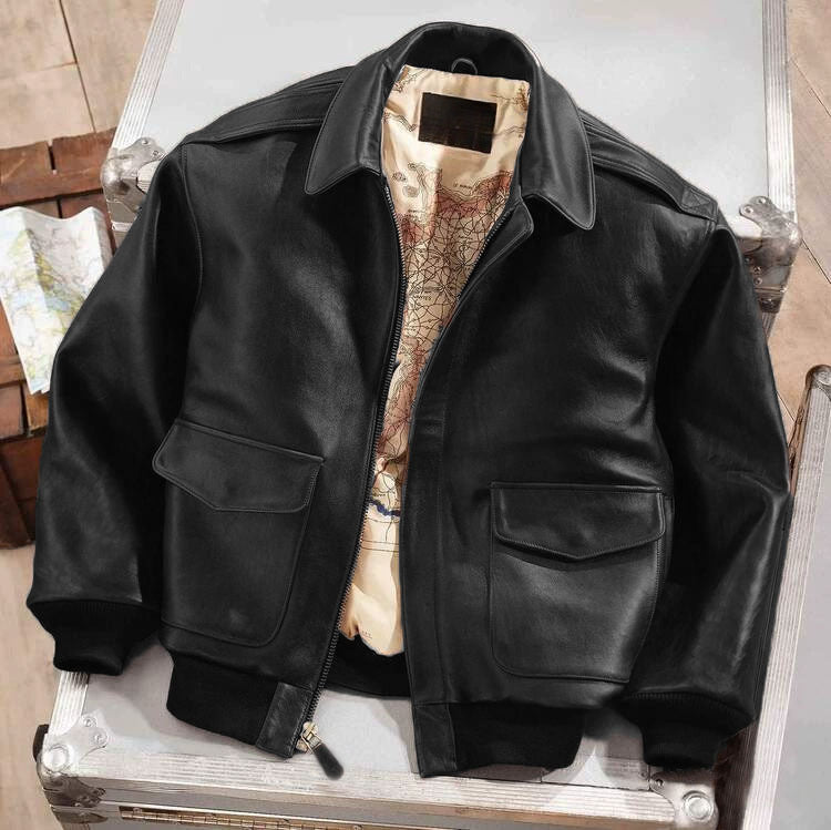 Aviation Style Faux Leather Jacket