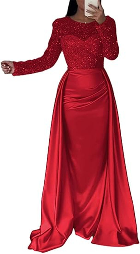 The Dazzling Sequin Queen Sequin Evening Gown Party Wear