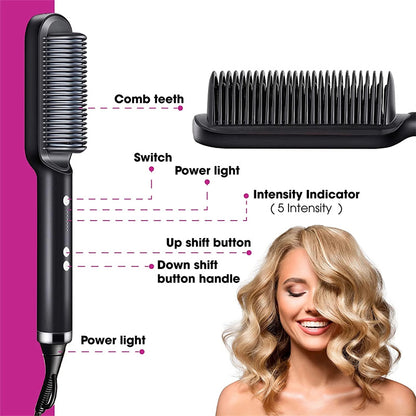 New 2-in-1 Hair Straightener with Negative Ion Curling Tong