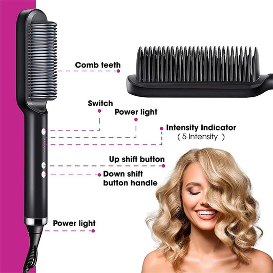 New 2-in-1 Hair Straightener with Negative Ion Curling Tong
