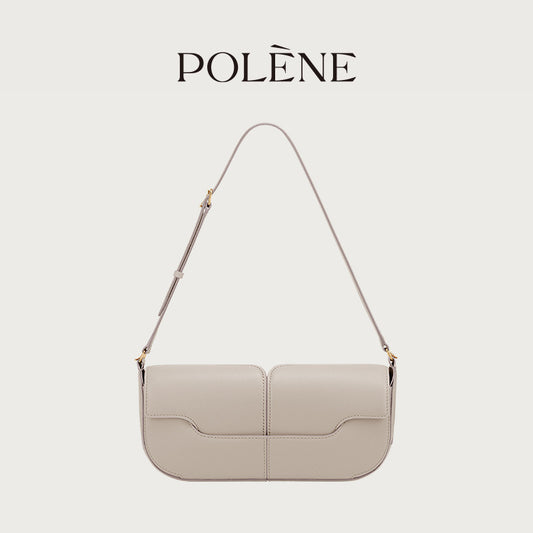 Genuine Leather Baguette Shoulder Bag for Elegant Daily Use