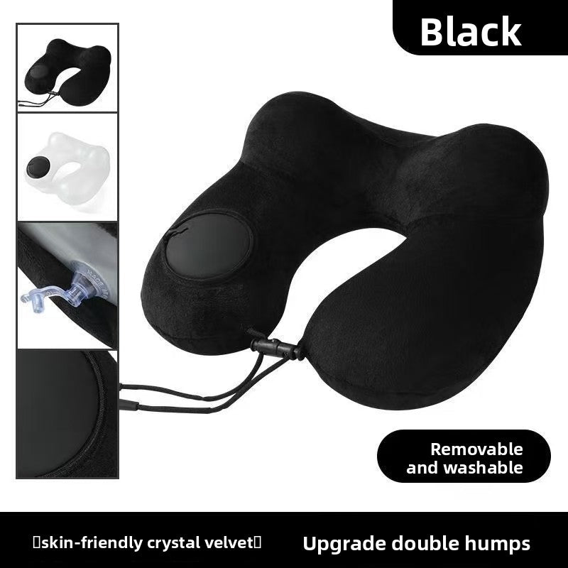 Press-Type Inflatable U-Shaped Travel Neck Pillow Comfort