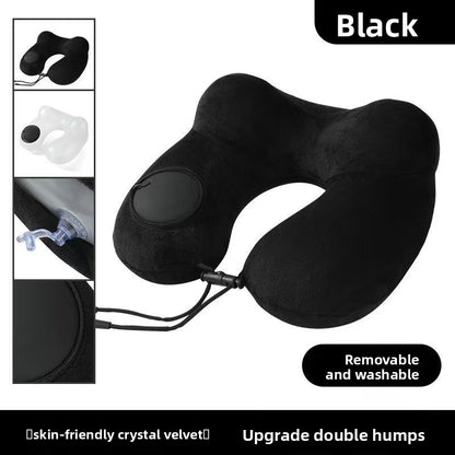 Press-Type Inflatable U-Shaped Travel Neck Pillow Comfort
