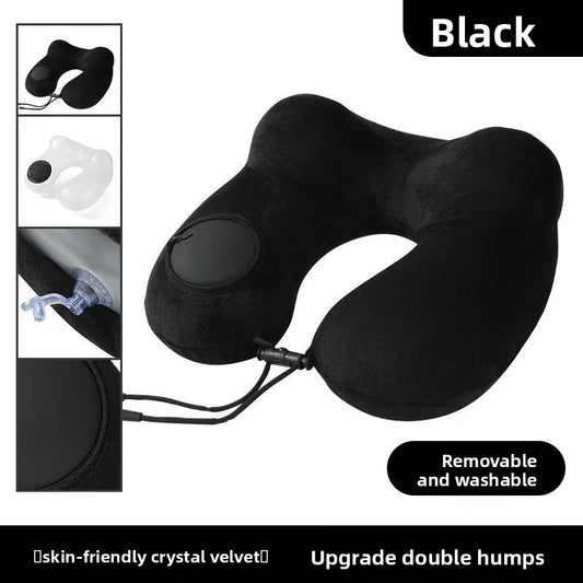 Press-Type Inflatable U-Shaped Travel Neck Pillow Comfort