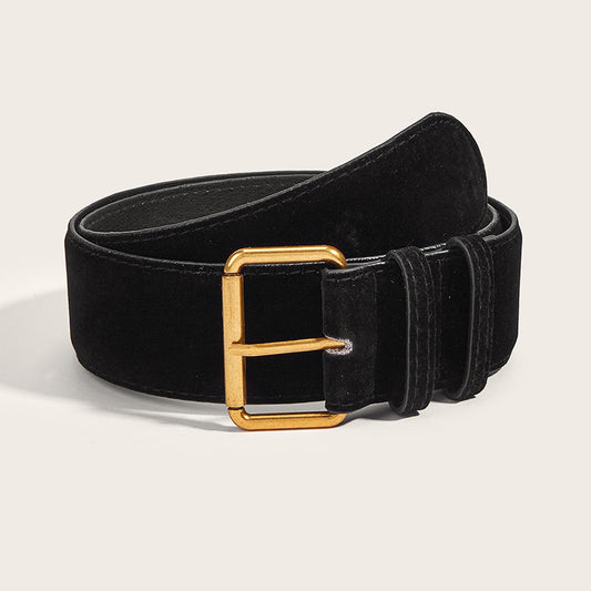 Buy Womens Wide Suede Belt High-End Minimalist Fashion Style