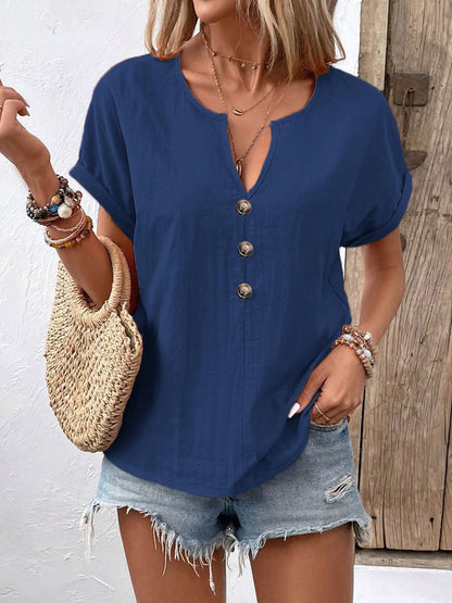 Womens V-Neck Bat Sleeve T-Shirt