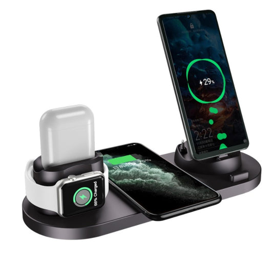 6 in 1 Wireless Charger for iPhone Phone Watch Fast Charging