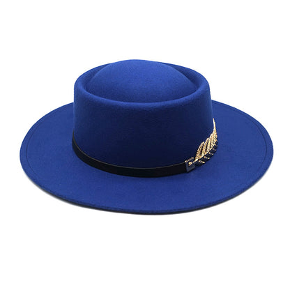 Retro AutumnWinter Wide-Brimmed Wool Jazz Hat for Winter