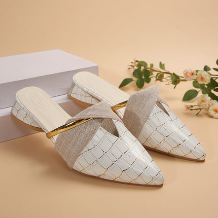 Women’s Fashion Pointed-Toe Low-Heel Outdoor Slippers