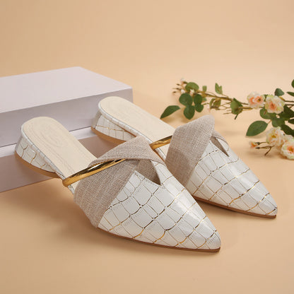 Women’s Fashion Pointed-Toe Low-Heel Outdoor Slippers