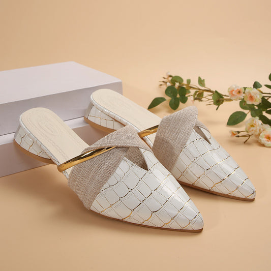 Women’s Fashion Pointed-Toe Low-Heel Outdoor Slippers