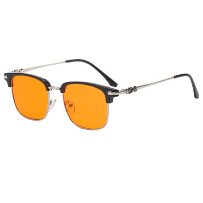 Retro Metal Eyeglasses Frame with Blue Light Protection Style