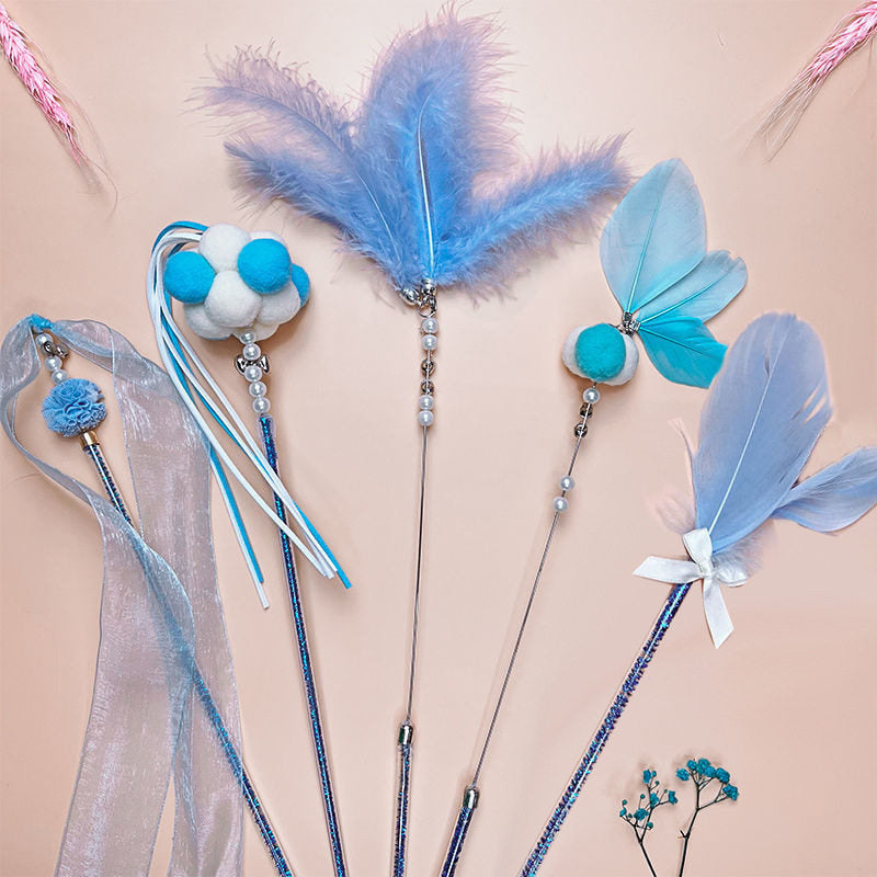 Feather Bell Cat Wand Toys for Hunting and Fun Exercise