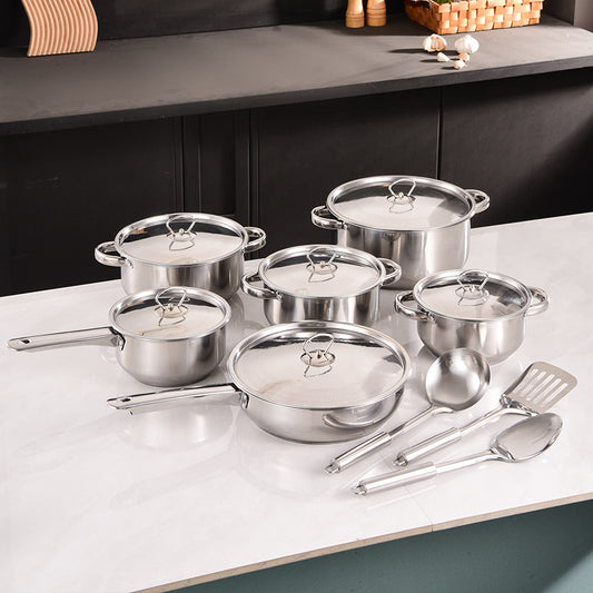 Stainless Steel Cookware Kitchen Pots and Pans Set Durable