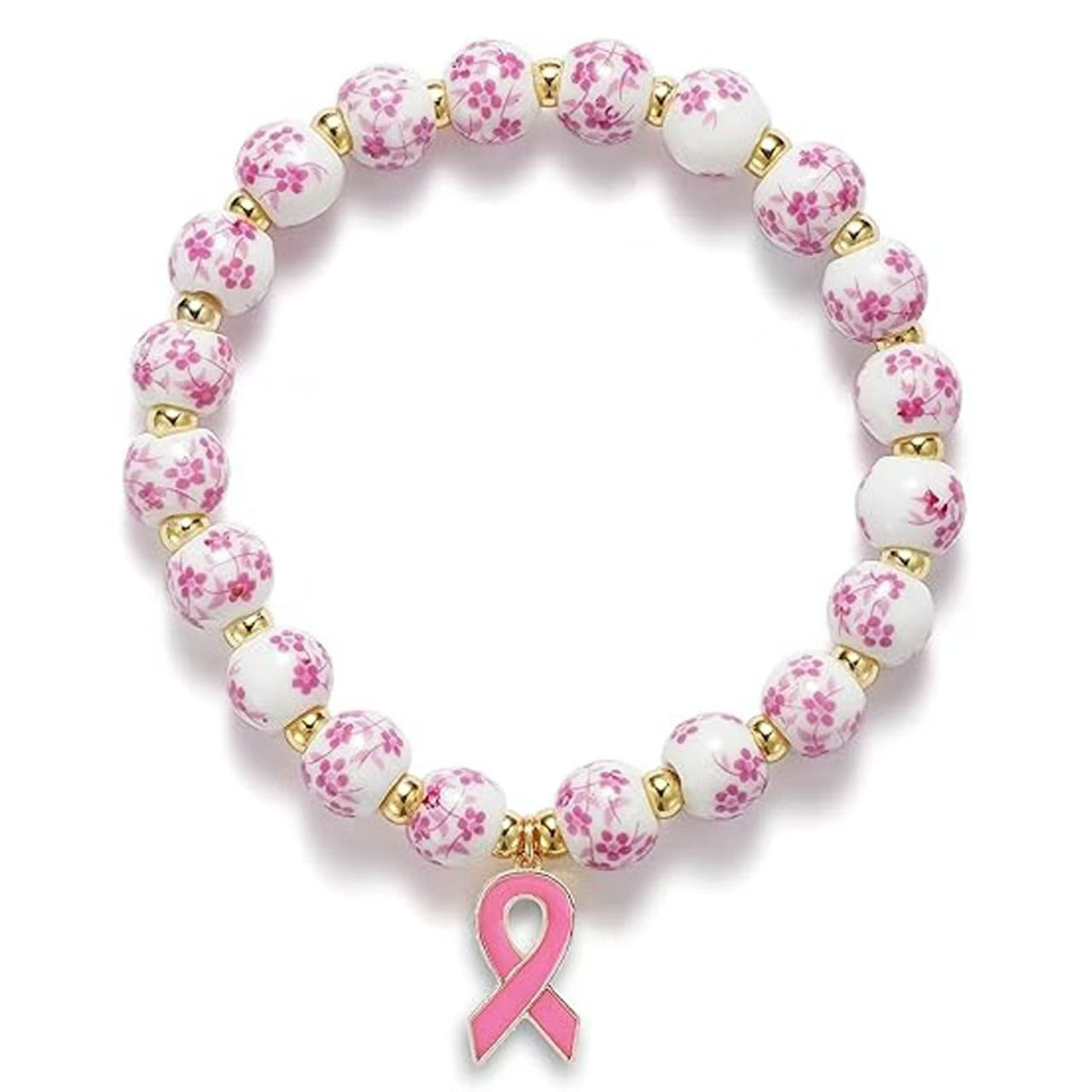 Porcelain Floral Blue & White Ceramic Bracelet for Women