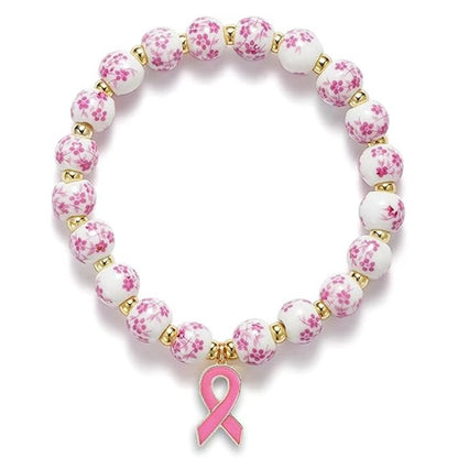 Porcelain Floral Blue & White Ceramic Bracelet for Women