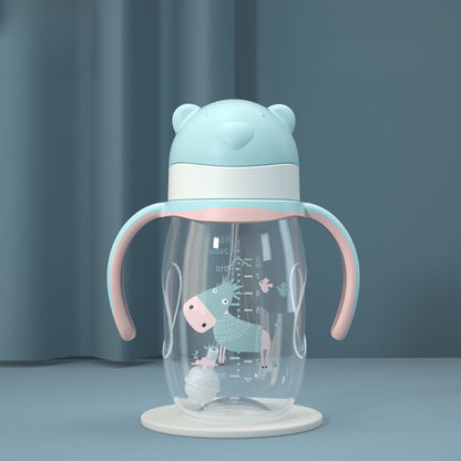Baby Bottle with Straw Handle Wide Mouth for Daily Feeding