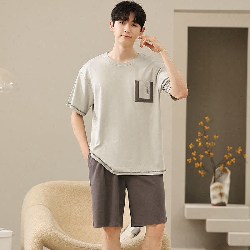 Men’s Soft Short-Sleeve Plus Size Pajamas Suit Comfortable Fit