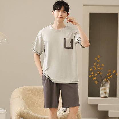 Men’s Soft Short-Sleeve Plus Size Pajamas Suit Comfortable Fit