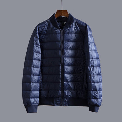 Lightweight Down Jacket with a Baseball Collar Stylish & Warm