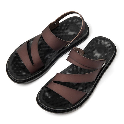 Buy Men's Leather Beach Sandals for Driving & Outdoor Comfort Wear
