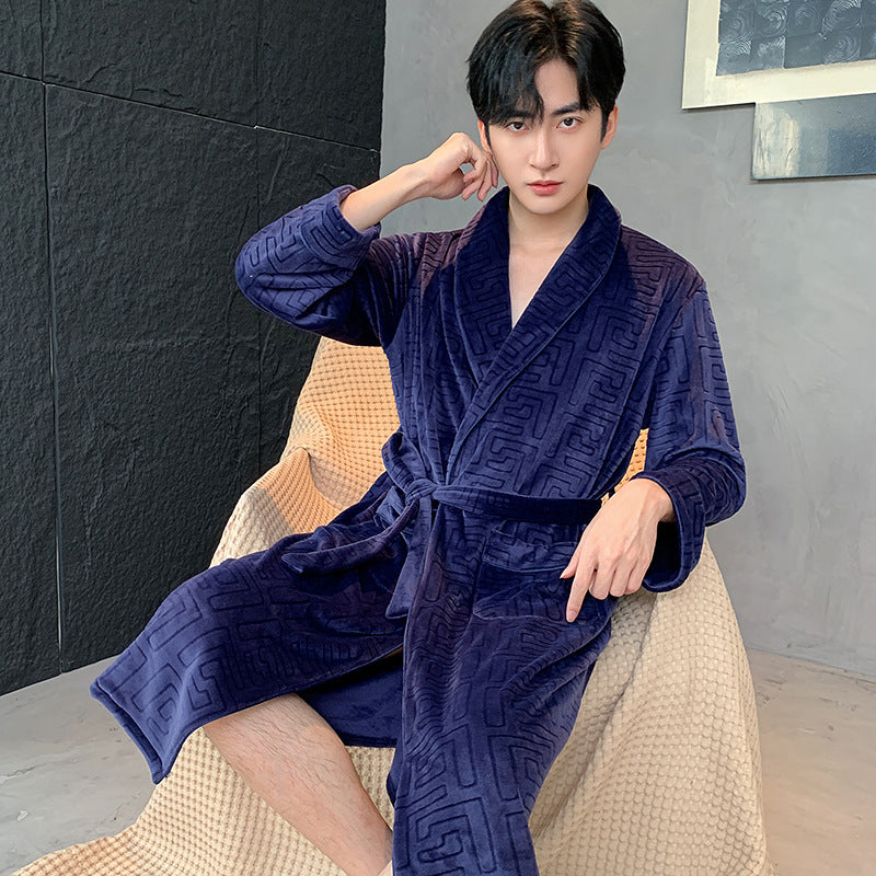 Buy Double-Sided Velvet Extra-Thick Island Bathrobe for Comfort