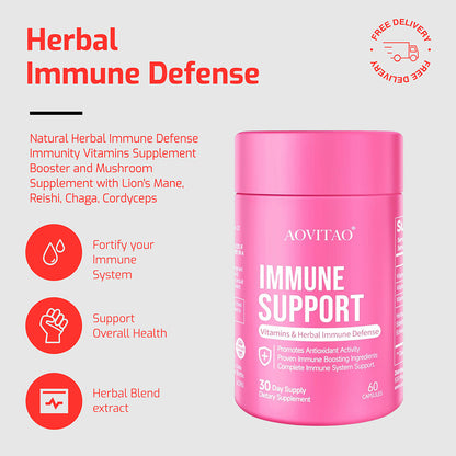 Herbal Immune Defense Mushroom Supplement for Immunity
