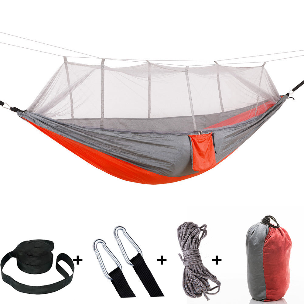 Mosquito Net Camping Hammock with Parachute Cloth
