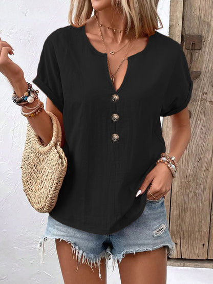 Womens V-Neck Bat Sleeve T-Shirt