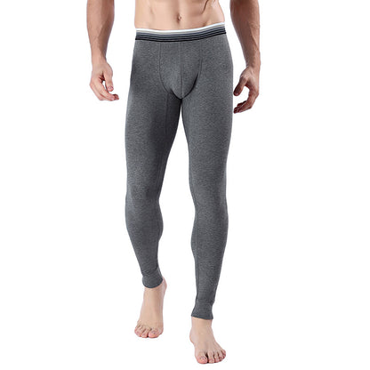 Men’s Cropped Long Johns Warm Cotton Belly Control Bottom Pants