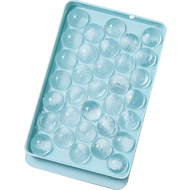 Round 33-Cube Ice Tray with Lid Food-Grade PP Plastic Mold