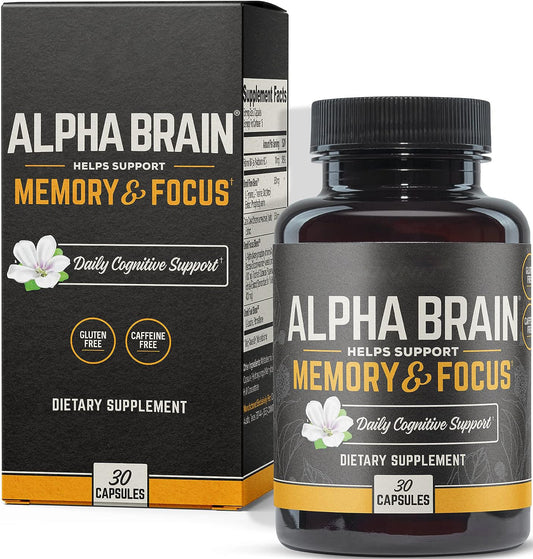 Alpha Brain Supplement Capsules for Focus & Memory