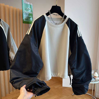 Women’s Color-Block Raglan-Sleeve Sweatshirt Relaxed Fit Design