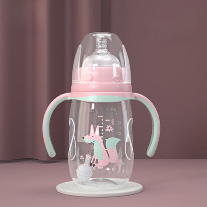Baby Bottle with Straw Handle Wide Mouth for Daily Feeding