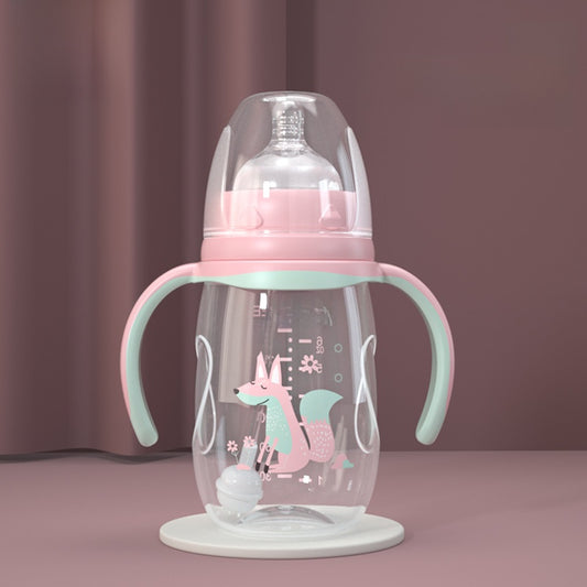 Baby Bottle with Straw Handle Wide Mouth for Daily Feeding