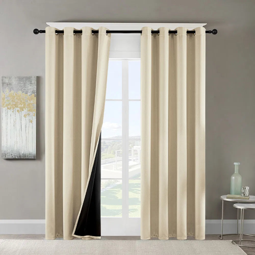 Polyester Grommet Thermal Blackout Curtains 52×63 In Set of 2